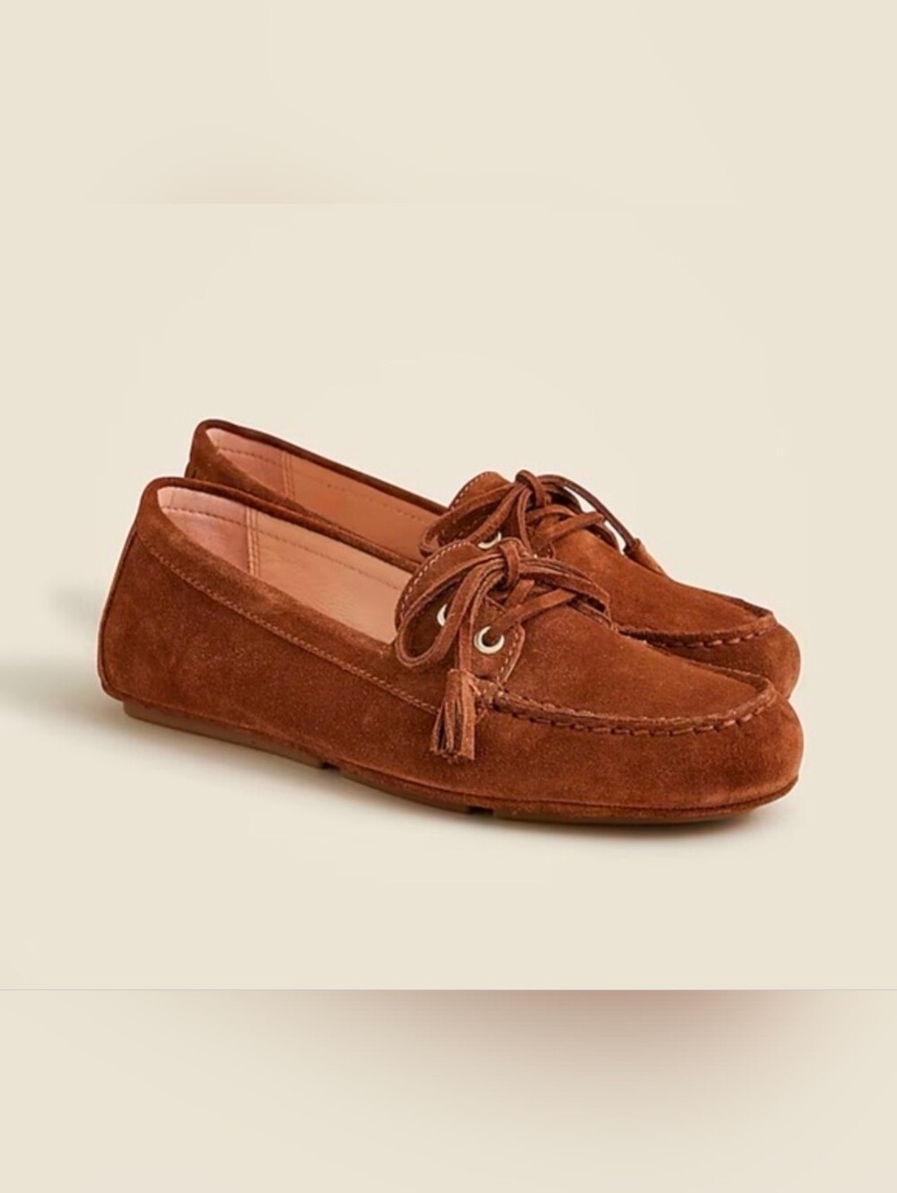 J. Crew Suede Driving Moccasin in English Saddle Sz 8